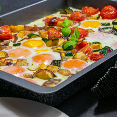 Αυγά στο φούρνο με λαχανικά